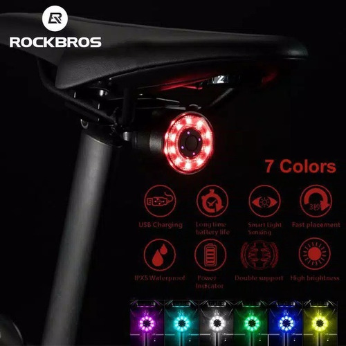 Imagen 4 de 6 de Luz Trasera Asiento De Bicicleta Colores Q1 Ninja Rockbros