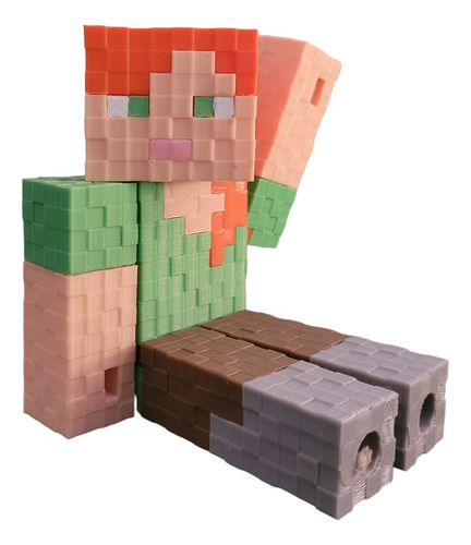 Combo Steve Y Alex Minecraft 3d