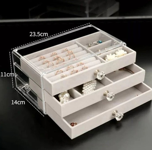 Imagen 5 de 8 de Joyero Acrílico De 3 Niveles, Caja Para Joyas, Organizador