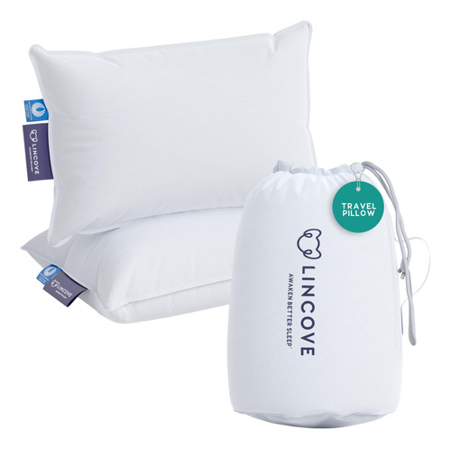 Lindove Canadian Down Feather Travel Pillow Pack De 2 - Almo