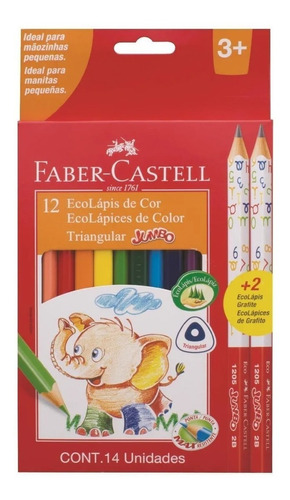 Lapices De Colores Eco Jumbo X12 L +2 Grafitos Faber-castell