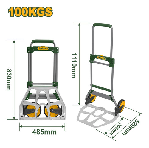 Carretilla De Mano Plegable Max: 100kg 520x485x1110mm