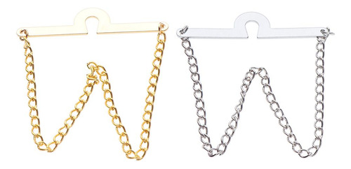 2 Peças De Joalheria Masculina Barra Pino Corrente Broche