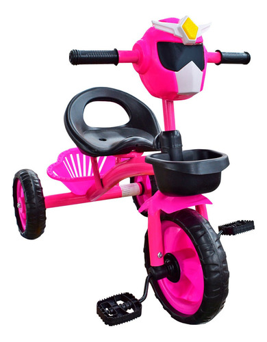 Triciclo Básico Económico Para Niños Power Ranger Color Rosa