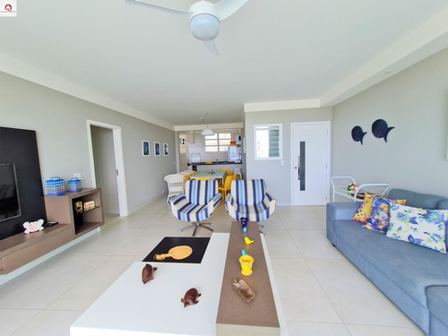Imagem 3 de 17 de Apartamento À Venda Na Praia Das Pitangueiras, Guarujá, Frente Par Ao Mar, 3 Dormitórios (1 Suíte), Sala Para 3 Ambientes, 1 Vaga De Garagem - Ap05612 - 69007960