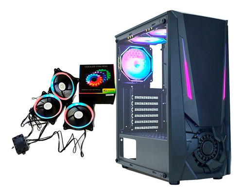 Gabinete Gamer Jaeger I Cg-01tj K-mex Com Kit 3 Cooler Rgb