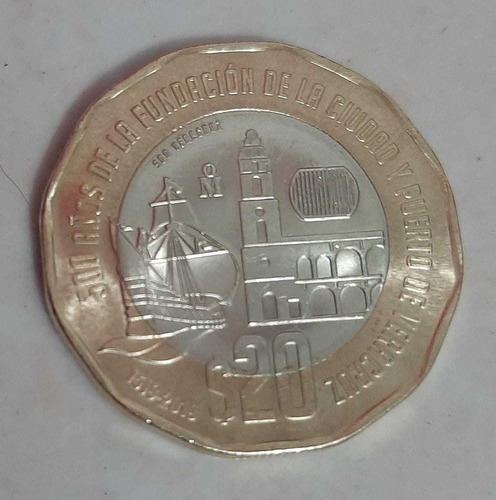 20 Pesos Moneda Conmemorativa De 500 Años Veracruz* $$$