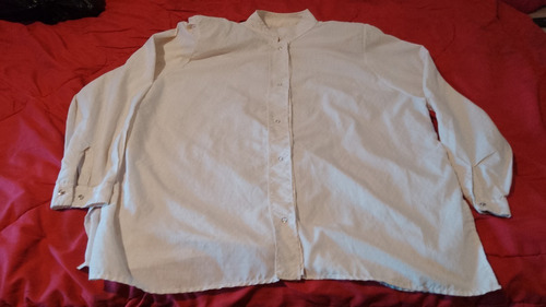 Camisa Color Crema Manga Larga Para Dama Talle Xxl