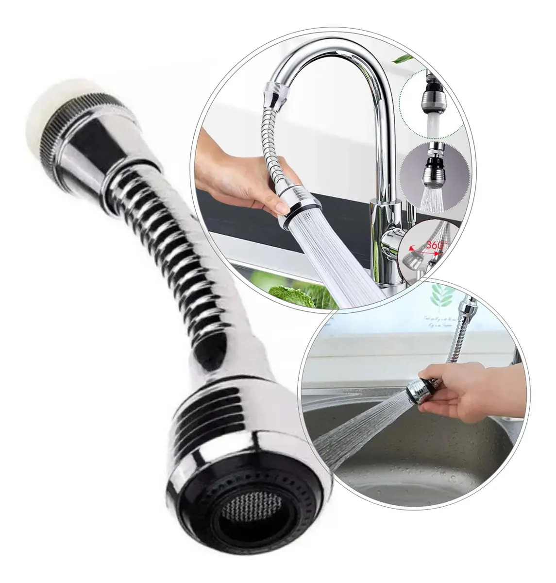 Extensor Arejador Prolongador Bico De Torneira Pia Cromado Cor Cromado Inox