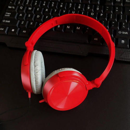 Auriculares Para Computadora Con Cable Rojo F