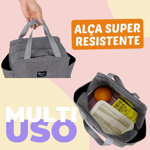 Bolsa Térmica Porta Marmita Lancheira Bebida Multiuso