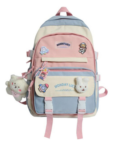 Mochila Kawaii Para Niñas Con Colgante De Oso