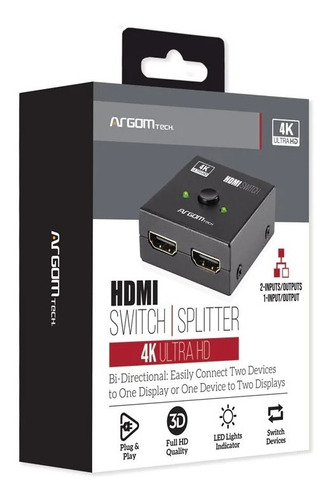 Switch Hdmi Splitter 2 En 1 Bidireccional 4k Argomtech