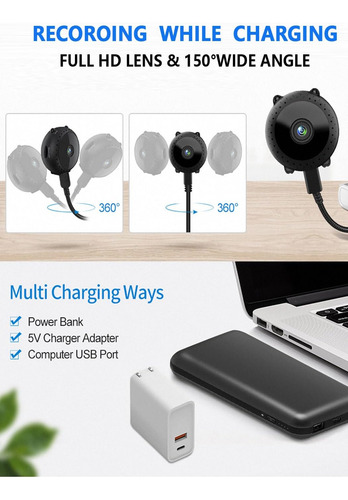 Mini Cámara Espía Cámara Oculta Wifi, 4k Más Pequeña...