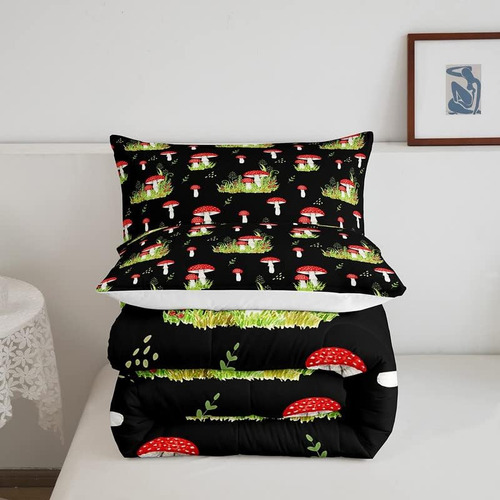 Feelyou Juego De Ropa De Cama De Hongos Kawaii, Lindo Juego