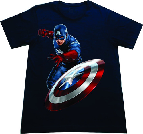 Camisetas Capitan America Marvel Niños Adultos Mod Ii