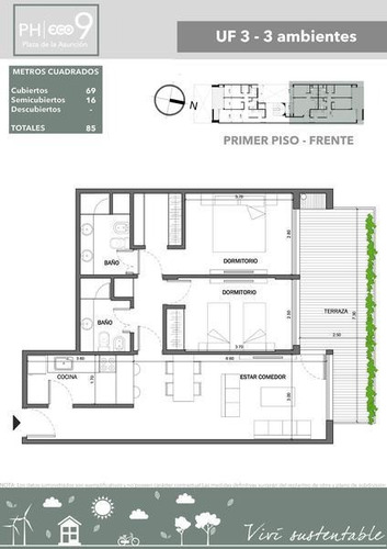 Imagen 6 de 17 de Departamento Ph 3 Ambientes Con Balcon Aterrazado Con Parrilla Propia En Villa Gral.mitre