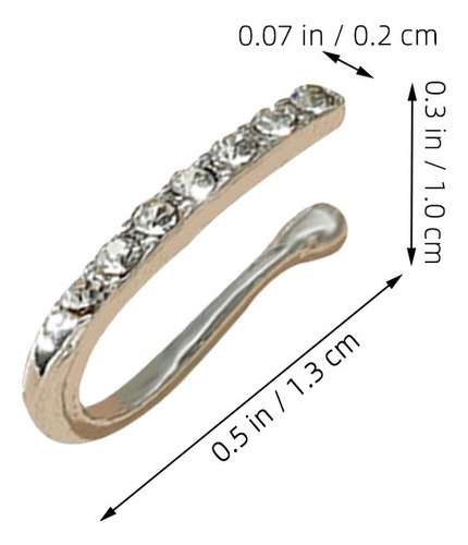 Set De 6 Modernos Anillos Nasales Con Clip En Forma De U