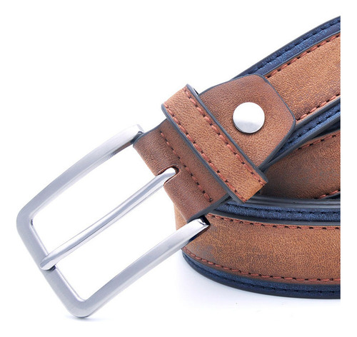 Cinturón De Cuero Pu Con Hebilla De Moda Para Hombre