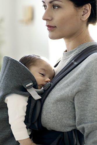 Babybjörn Mochila Porta Bebé Mini, Jersey 3d, Gris Oscuro