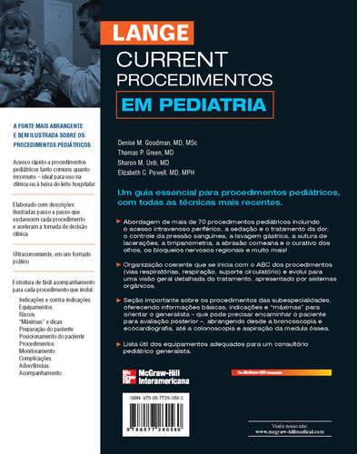 Pediatria, de Goodman, Denise M.. Current Editorial Amgh Editora Ltda., capa mole em português, 2009