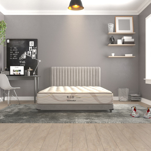 Colchón Queen Size Rio Serenity Foam Zero Movimiento Color Blanco