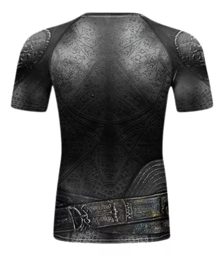 Camisa Compressão Adão Negro Manga Longa Rashguard Elastano (Asian