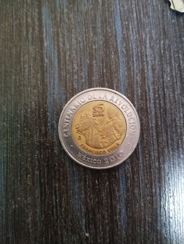 Moneda Conmemorativa $5 Pesos. Francisco Villa