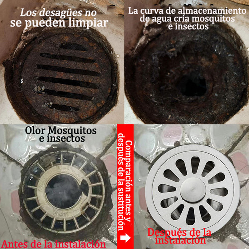 Coladera Baño Anti Olores Y Insectos Sistema Antirretorno