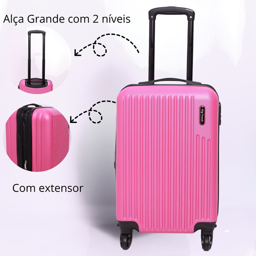 Mala 10kg Extensor Viagem Bordo Rodinha 360° Casca Dura Abs