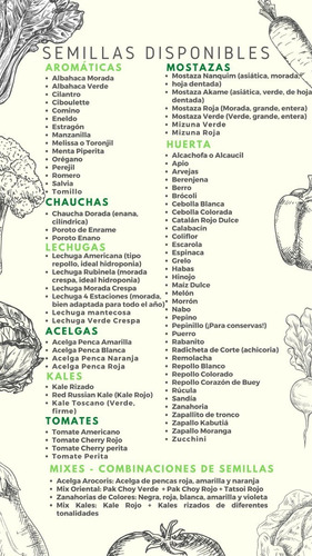 Imagen 2 de 2 de Pack De Semillas Huerta Y Aromáticas - Elegí Las Que Quieras