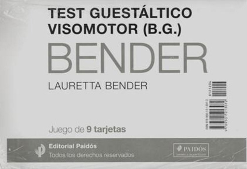 Test Guestaltico Visomotor Juego De 9 Tarjetas Bender Paidos