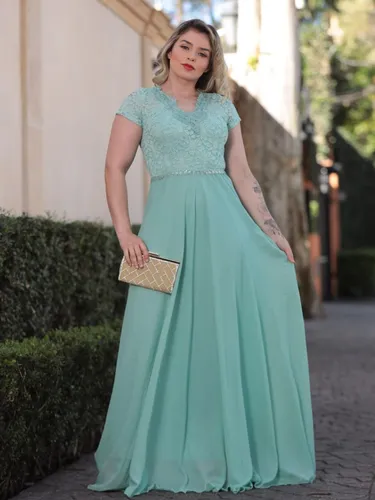 Vestido Festa Musseline Verde MercadoLivre
