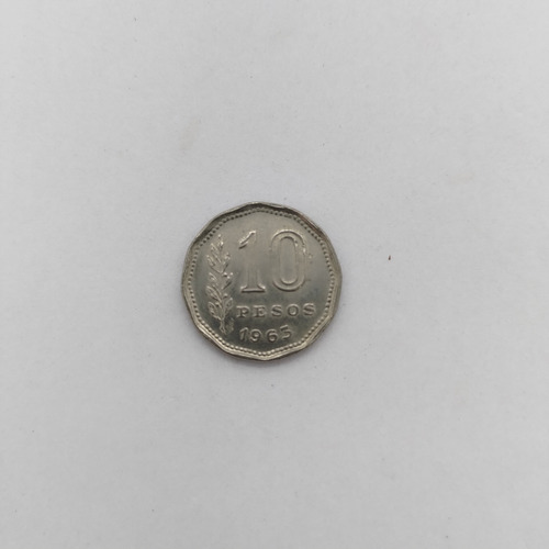 Antiga Moeda De 10 Pesos Anos 1963 Argentina - 16403n (Usado)