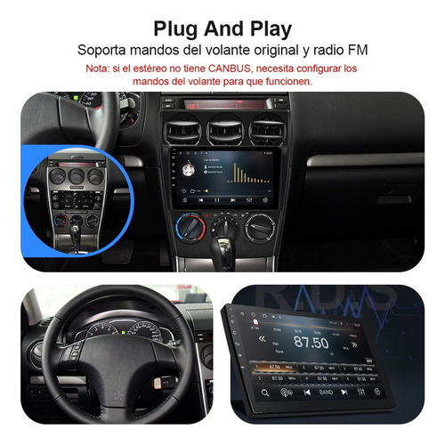 Estéreo Android Cámara Para Mazda 6 2002-2008 Gps Bt Wifi Fm