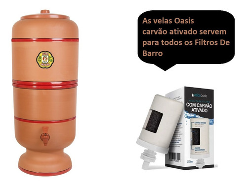 Imagem 4 de 4 de Kit 2 Velas Carvão Ativado Agua Filtro De Barro Purificador
