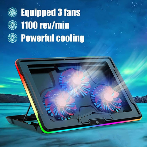 Imagen 3 de 3 de Base Enfriadora Para Notebook Rgb - Ajazz Anc160 Negra