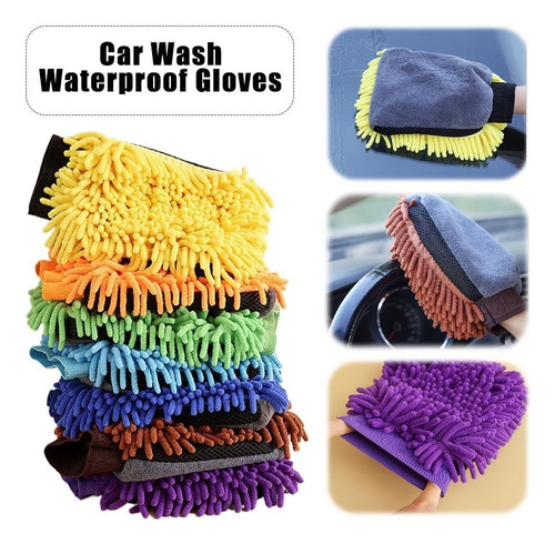 Guantes De Lavado De Coches Zxcvwwe, Microfibra, Chenilla, I