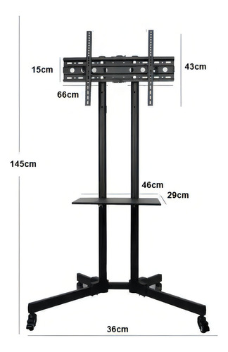 Soporte Tv Base Pedestal Rueda Televisores Movil De 32 A 70p