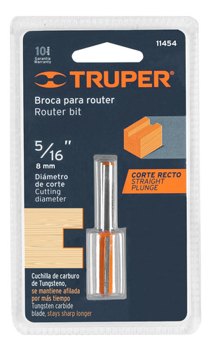 Broca Para Router Recta 2 Filos 5/16 Truper 11454