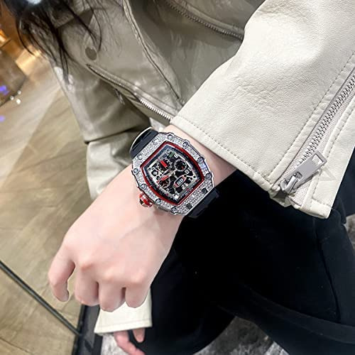 Gosasa Hombres Único Punk Bling Iced Out Dress Relojes Tonne
