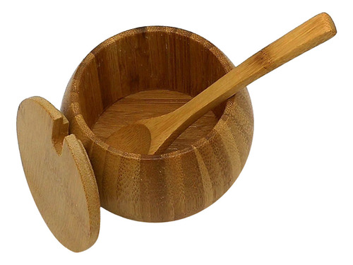 Xiaery Tarro De Especias De Madera De Bambú Tazón De Azúcar