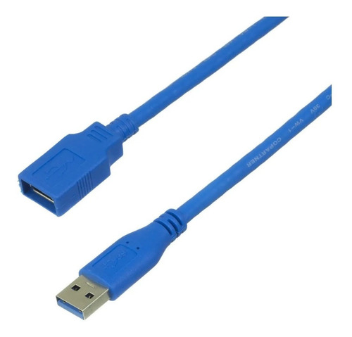 Cabo Extensor Usb 3.0 1,5 Metros Notebook Impressora Pc Cor Azul