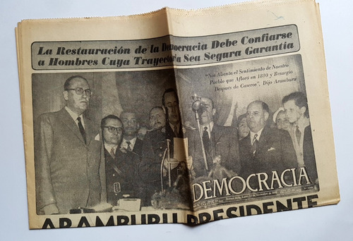 Aramburu Presidente. Diario Democracia, 14 De Noviembre 1955