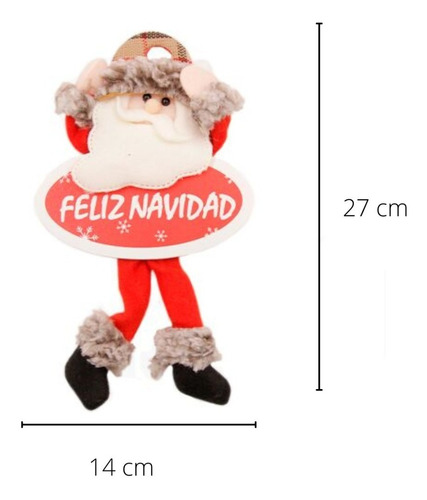 Imagen 3 de 10 de Papá Noel Para Colgar Adorno Navideño Para Puerta Decoracion