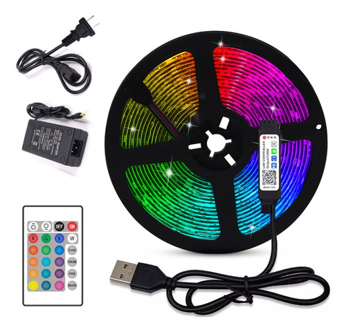 Cinta Rgb 15mts Rollo Led Con Control, Ideal Para Decorar ©