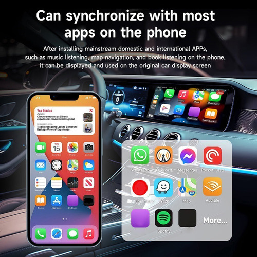 Carplay Android Auto Mini Ai Box Wifi Sem Fio