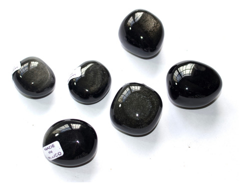 Piedra Gema Obsidiana Plateada Rolada