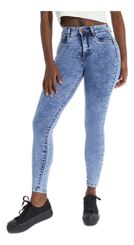 Jeans Mujer Tiro Alto Pitillo 1379 Celeste Paradise Jeans