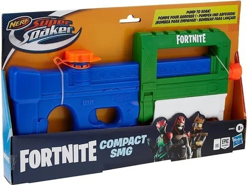 Pistola De Agua Nerf Fortnite Compact-smg Azul Con Verde